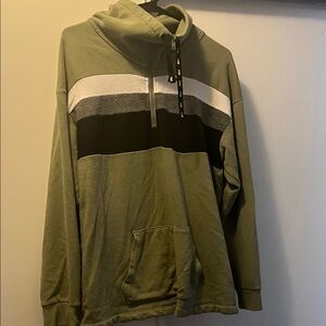 PINK Victoria's Secret Green and Black Striped Sweater